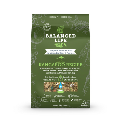Balanced Life Air Dried Dog Food - Kangaroo - 1kg
